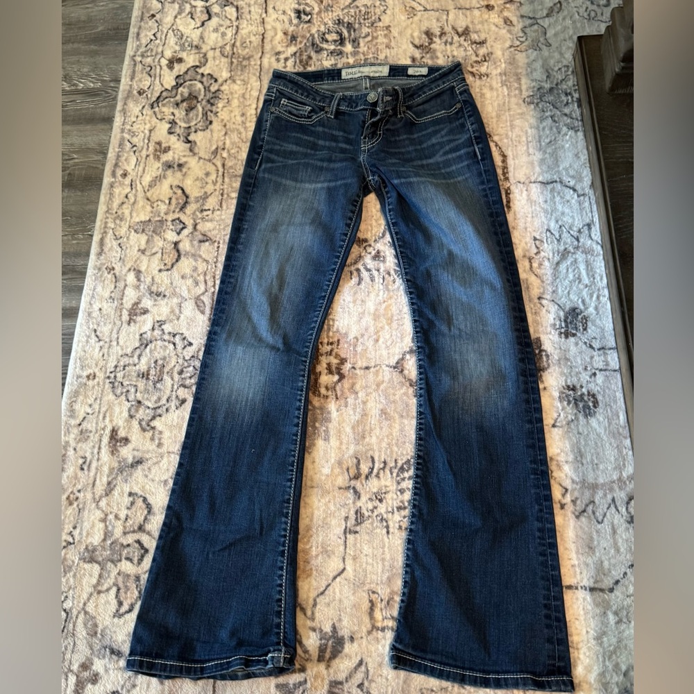 BKE Blue Boot Cut Jeans with Fading Effects